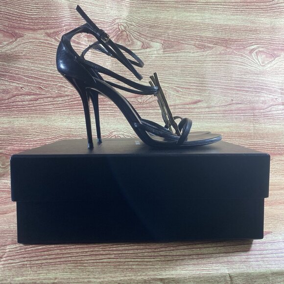 Yves Saint Laurent CASSANDRA SANDALS Smooth LEATHER Black - Picture 2 of 14